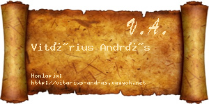 Vitárius András névjegykártya