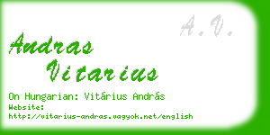 andras vitarius business card
